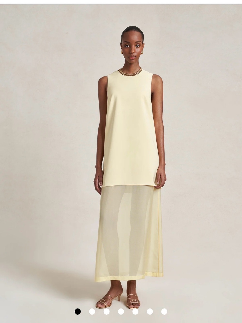La Ligne Sleeveless Anya Dress - Pale Yellow
